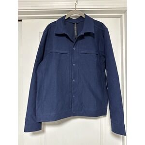 Lululemon, Mens City Excursion Jacket Button Front, Blue Stretch, Size Medium